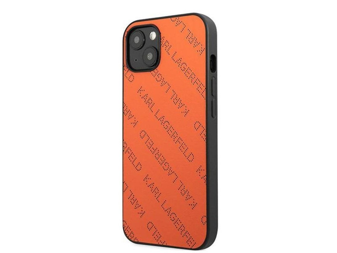 Karl Lagerfeld KLHCP13SPTLO iPhone 13 mini 5,4 "hardcase orange / orange Perforated Allover