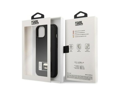 Karl Lagerfeld KLHCP13S3DKPK iPhone 13 mini 5,4 "black / black hardcase Ikonik Patch Karl Lagerfeld KLHCP13S3DKPK iPhone 13 mini 5,4 "black / black hardcase Ikonik Patch