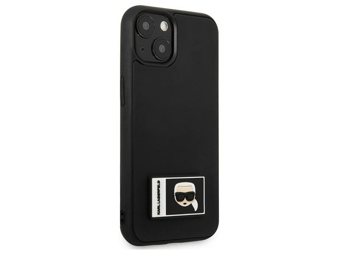 Capa Karl Lagerfeld Ikonik Patch para iPhone 13 - Preta