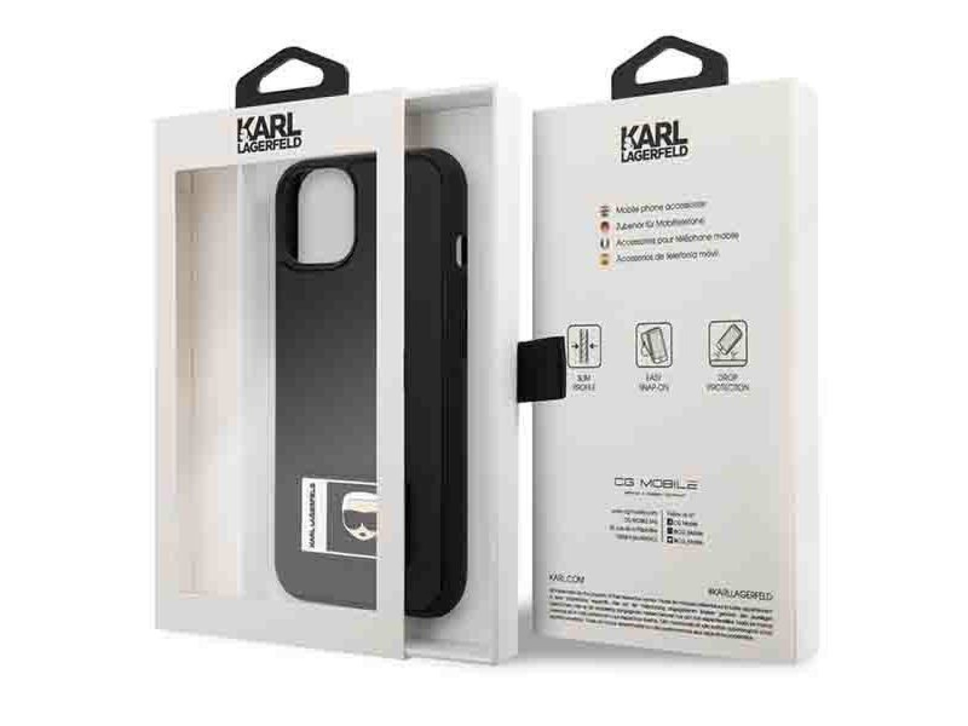Capa Karl Lagerfeld Ikonik Patch para iPhone 13 - Preta