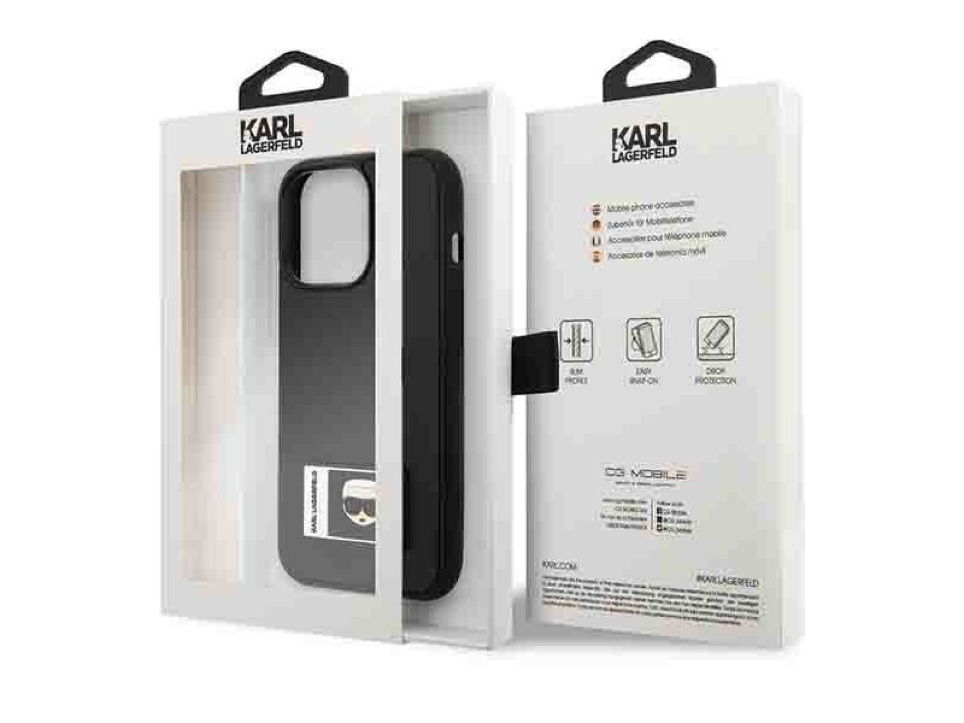 Funda Karl Lagerfeld Ikonik Patch para iPhone 13 Pro / iPhone 13 - Negra