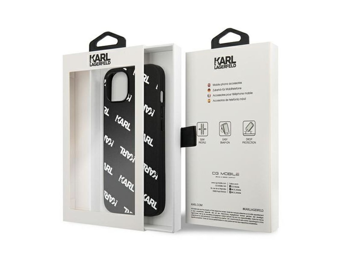 Karl Lagerfeld Allover Case for iPhone 13 mini - Black