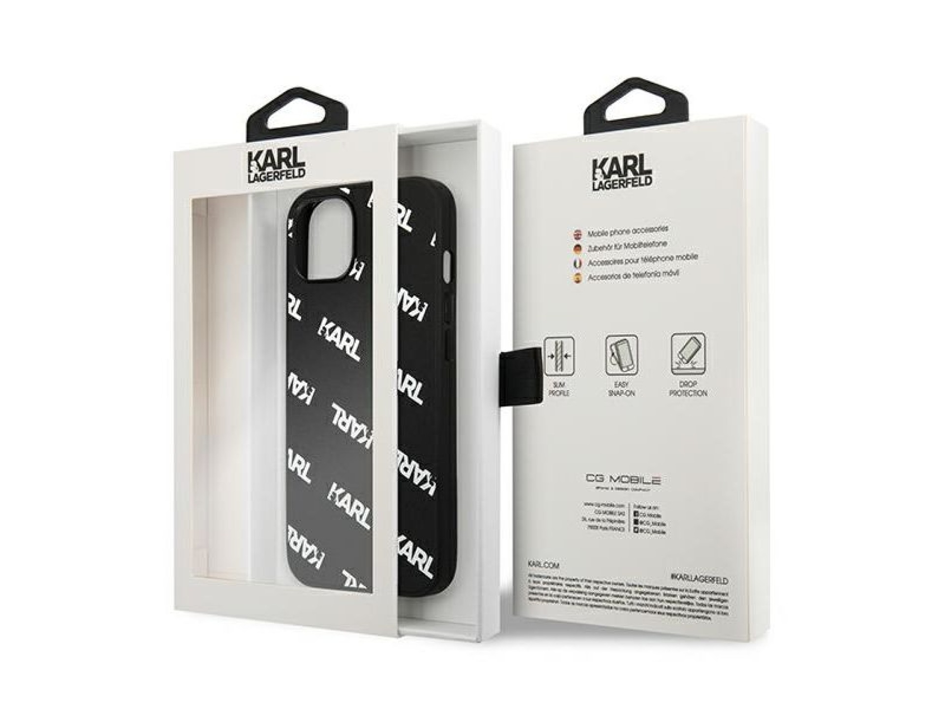 Karl Lagerfeld Allover Case for iPhone 13 mini - Black