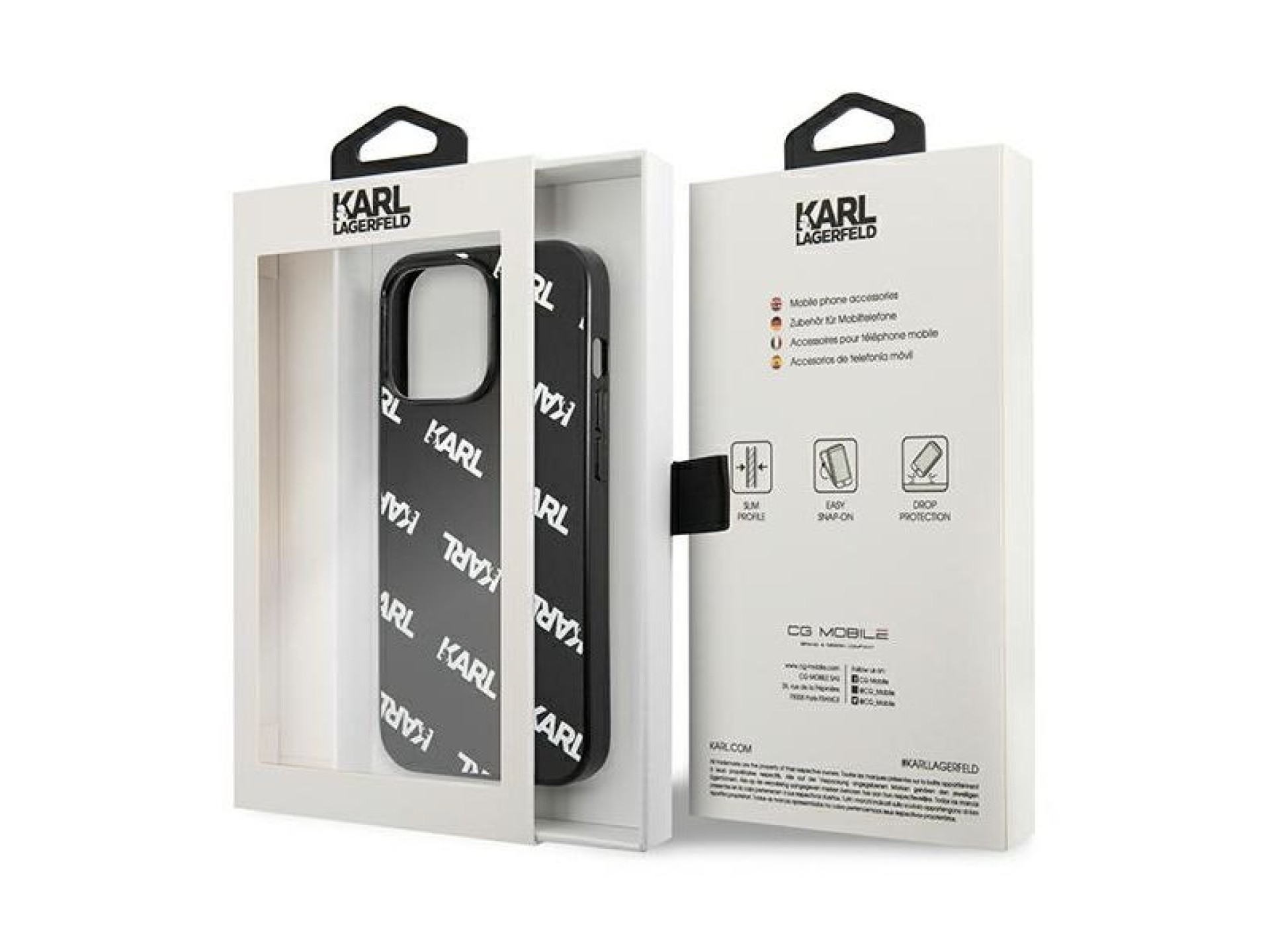 Capa Karl Lagerfeld Allover para iPhone 13 Pro / iPhone 13 - Preta