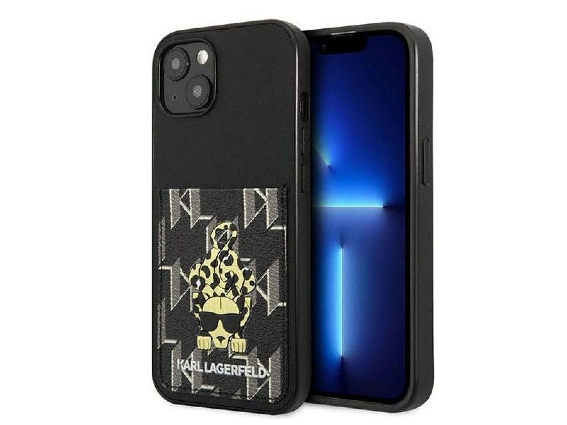 Capa Karl Lagerfeld Karlimals Cardslot para iPhone 13 - preta