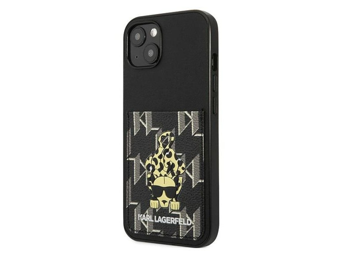Capa Karl Lagerfeld Karlimals Cardslot para iPhone 13 - preta