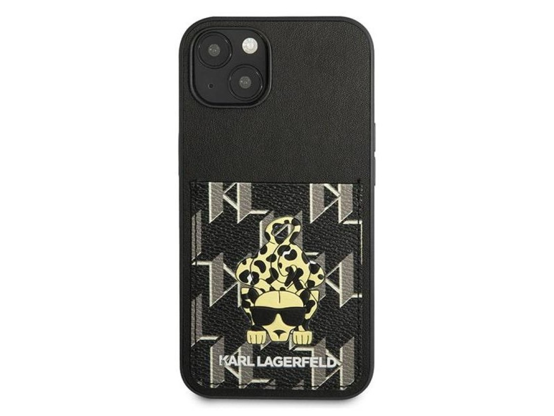 Capa Karl Lagerfeld Karlimals Cardslot para iPhone 13 - preta