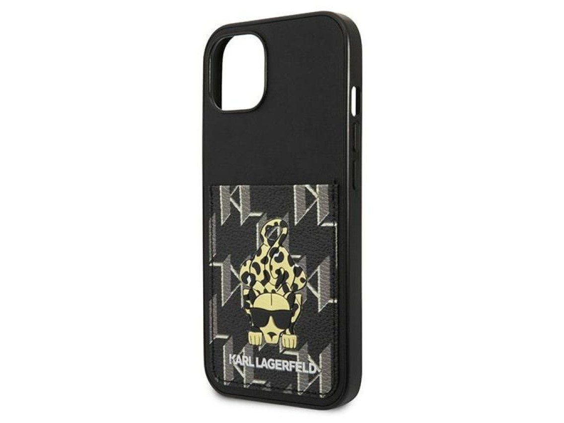 Capa Karl Lagerfeld Karlimals Cardslot para iPhone 13 - preta