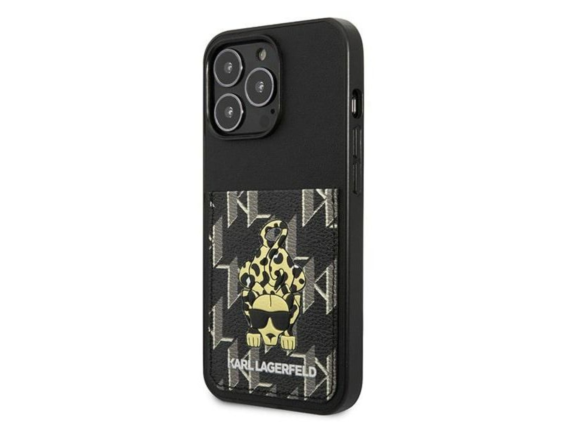 Capa Karl Lagerfeld Karlimals com compartimento para cartões para iPhone 13 Pro / iPhone 13 - preta