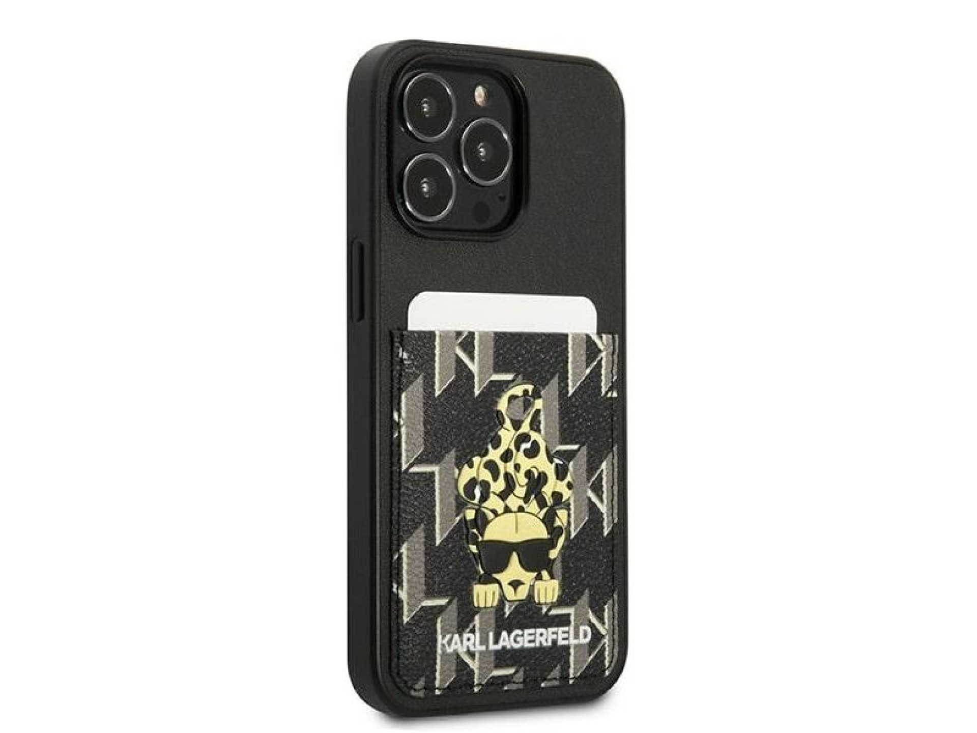 Capa Karl Lagerfeld Karlimals com compartimento para cartões para iPhone 13 Pro / iPhone 13 - preta