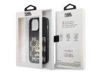 Capa Karl Lagerfeld Karlimals com compartimento para cart�es para iPhone 13 Pro / iPhone 13 - preta