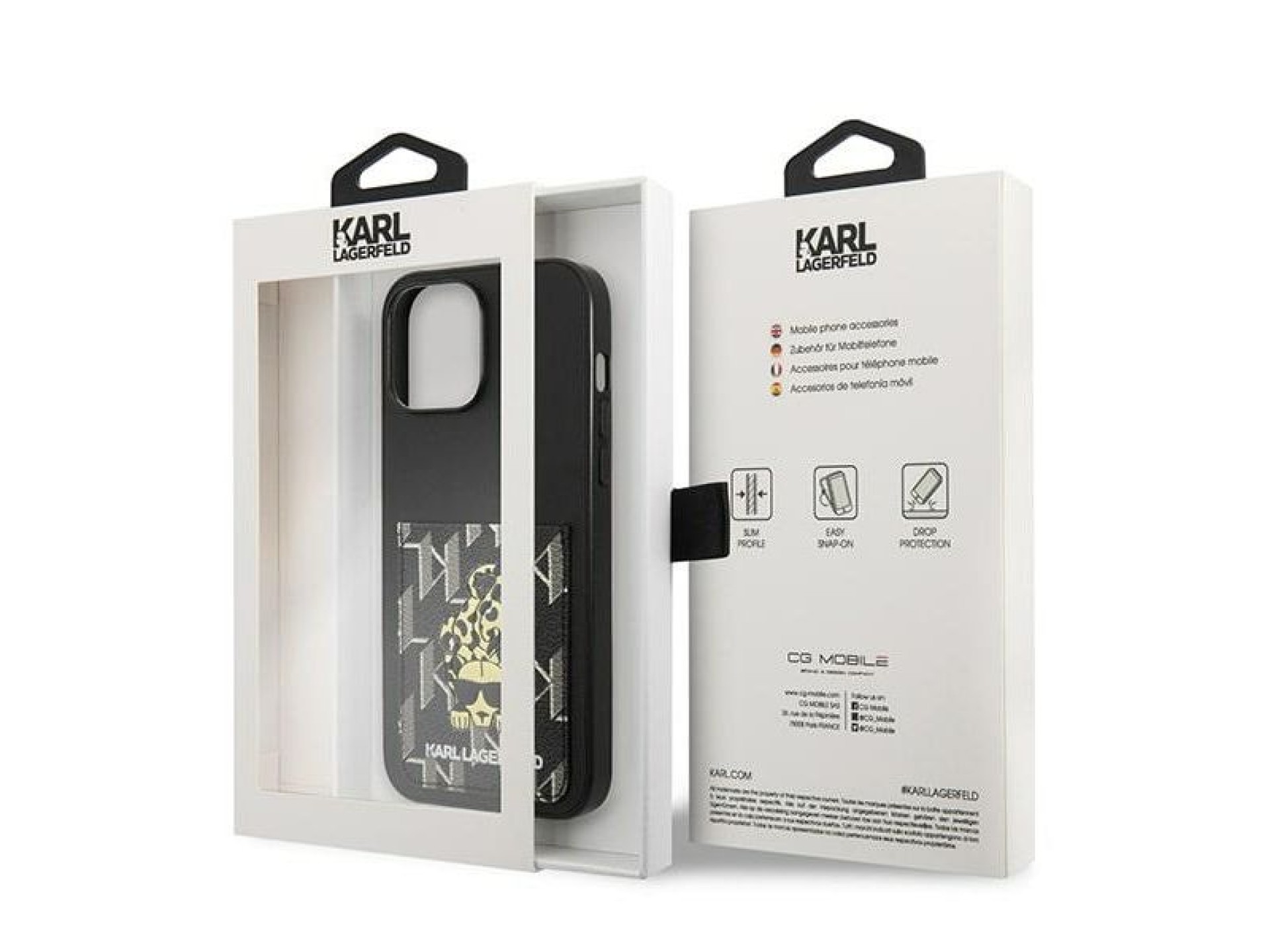 Funda Karl Lagerfeld Karlimals Cardslot para iPhone 13 Pro Max - negra