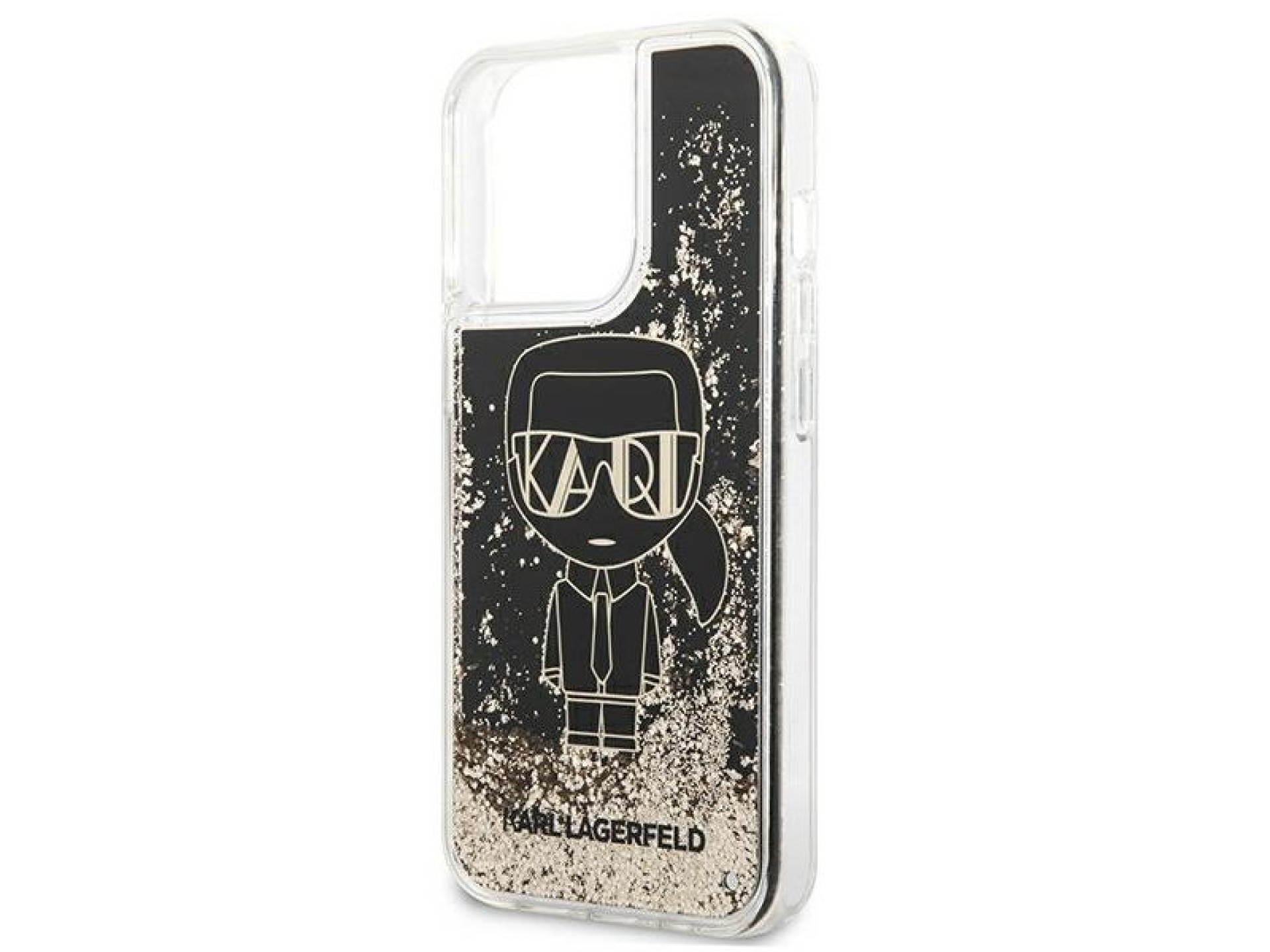 Capa Karl Lagerfeld Liquid Glitter Gatsby para iPhone 13 Pro Max - Preta