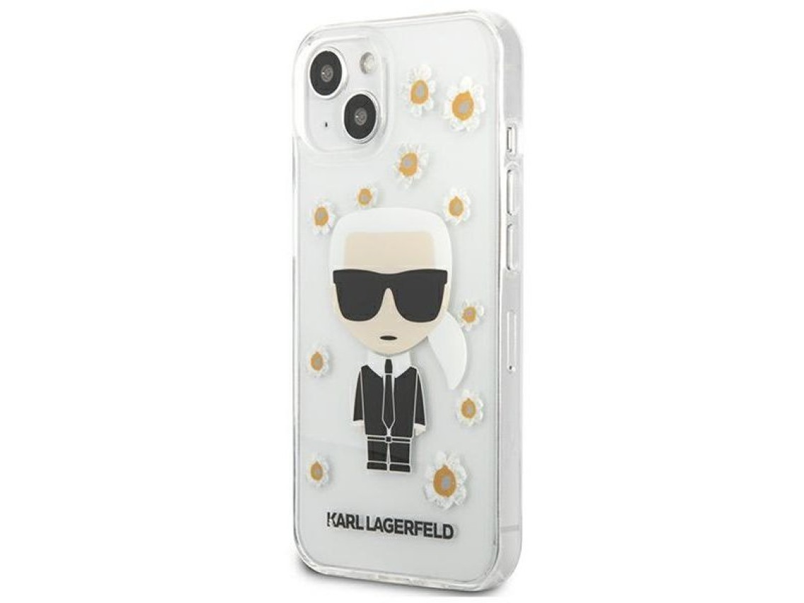 Capa Karl Lagerfeld Flower Ikonik Karl para iPhone 13 mini - Transparente