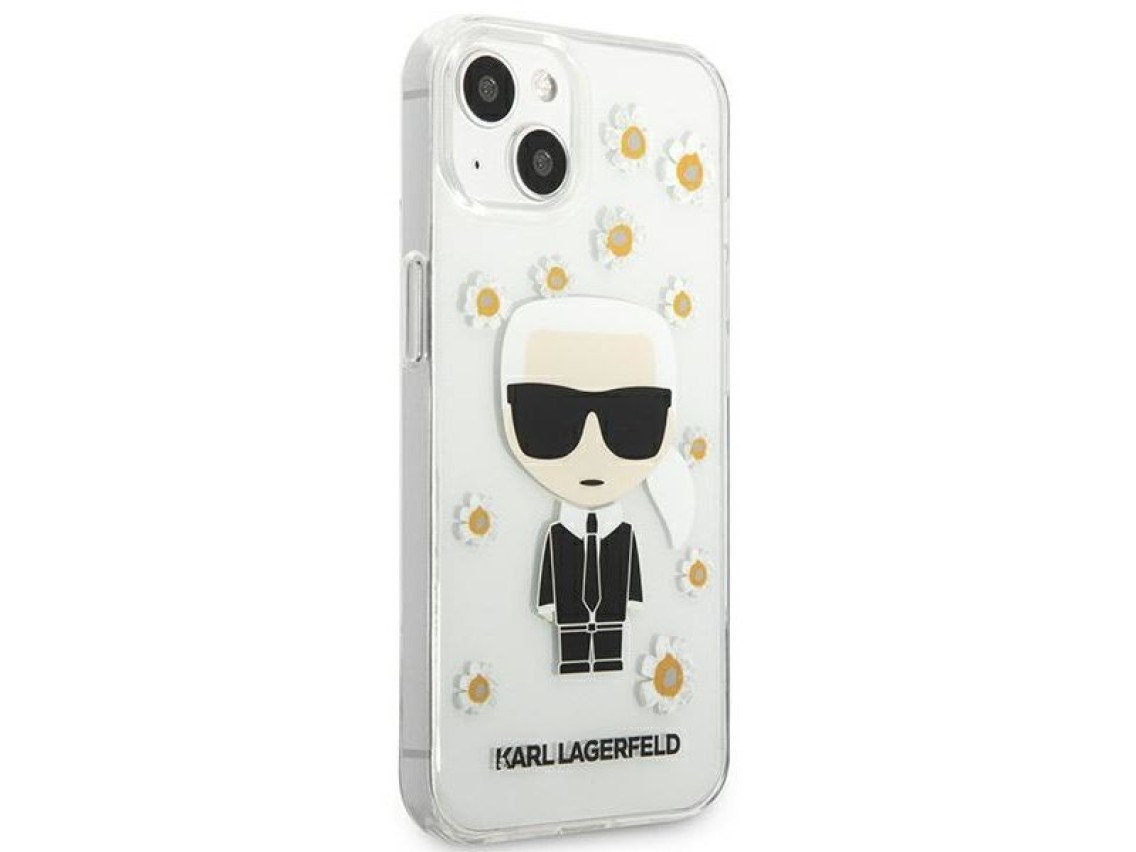 Capa Karl Lagerfeld Flower Ikonik Karl para iPhone 13 mini - Transparente