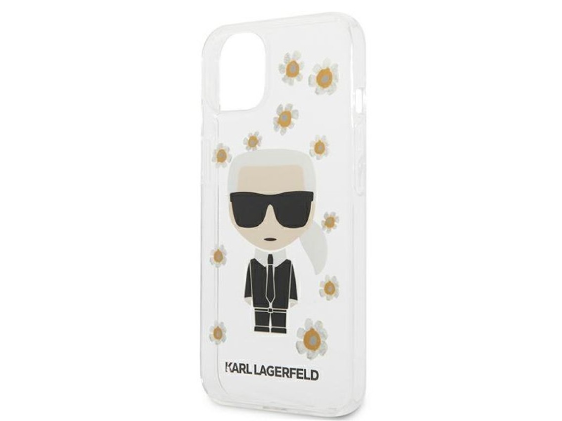 Capa Karl Lagerfeld Flower Ikonik Karl para iPhone 13 mini - Transparente