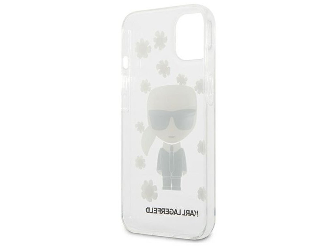 Capa Karl Lagerfeld Flower Ikonik Karl para iPhone 13 mini - Transparente