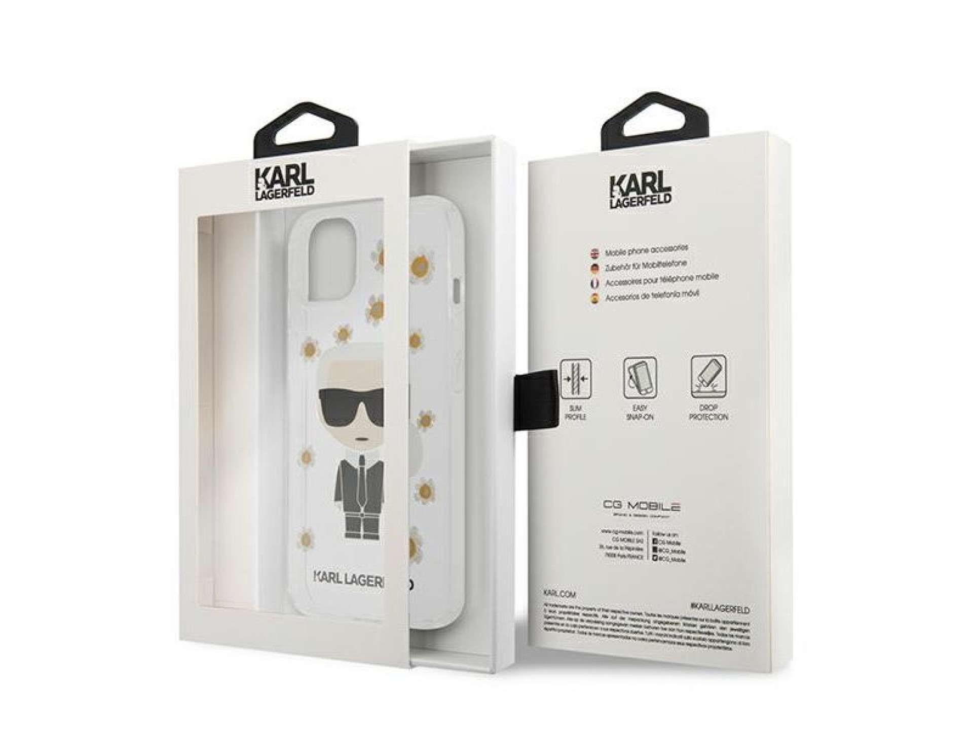 Capa Karl Lagerfeld Flower Ikonik Karl para iPhone 13 mini - Transparente