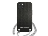 Karl Lagerfeld KLHCP13SPMK Capa rígida preta para iPhone 13 mini 5,4" / couro texturizado preto e co Karl Lagerfeld KLHCP13SPMK Capa rígida preta para iPhone 13 mini 5,4" / couro texturizado preto e co