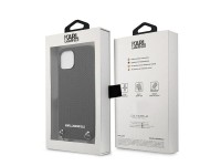 Karl Lagerfeld KLHCP13SPMK Capa rígida preta para iPhone 13 mini 5,4" / couro texturizado preto e co Karl Lagerfeld KLHCP13SPMK Capa rígida preta para iPhone 13 mini 5,4" / couro texturizado preto e co