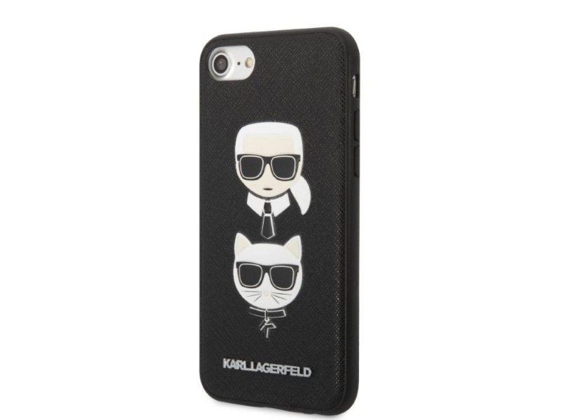 Karl Lagerfeld KLHCI8SAKICKCBK iPhone 7/8 / SE 2020 / SE 2022 capa r�gida preta/preta Saffiano Karl&