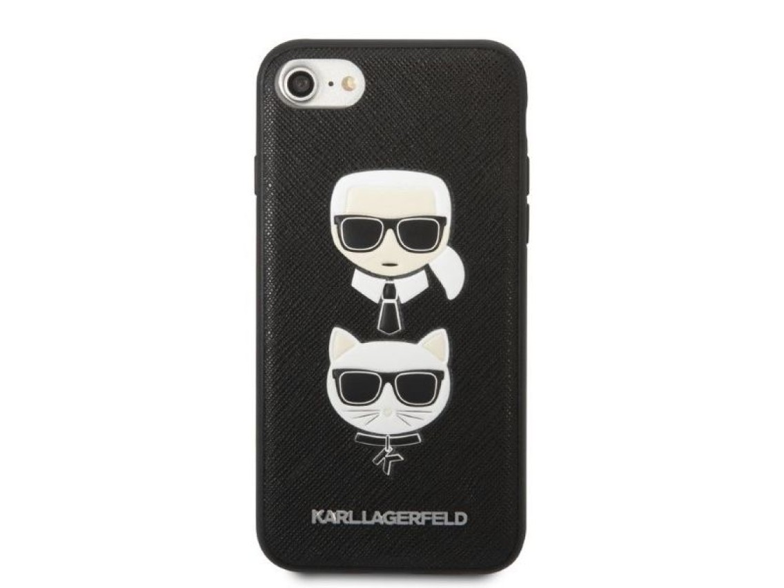 Karl Lagerfeld KLHCI8SAKICKCBK iPhone 7/8 / SE 2020 / SE 2022 capa r�gida preta/preta Saffiano Karl&