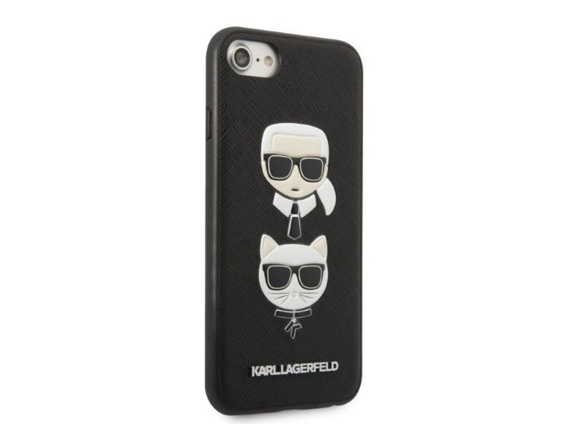 Karl Lagerfeld KLHCI8SAKICKCBK iPhone 7/8 / SE 2020 / SE 2022 capa r�gida preta/preta Saffiano Karl&