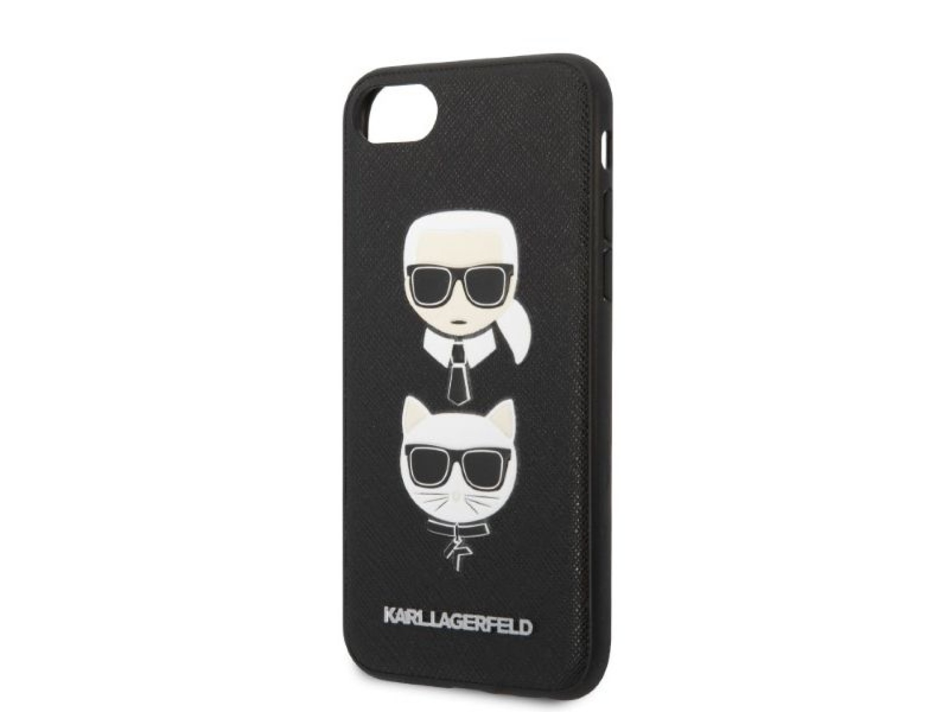 Karl Lagerfeld KLHCI8SAKICKCBK iPhone 7/8 / SE 2020 / SE 2022 capa rígida preta/preta Saffiano Karl&