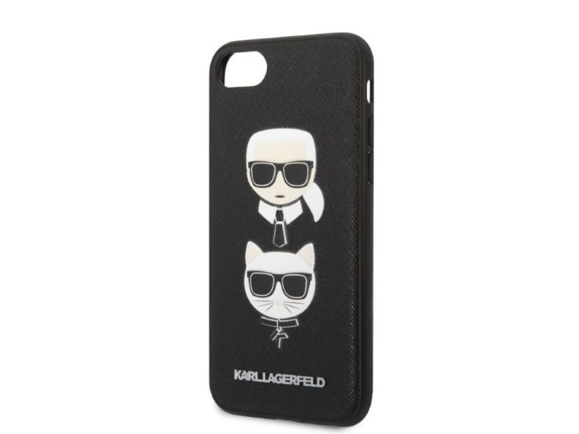 Karl Lagerfeld KLHCI8SAKICKCBK iPhone 7/8 / SE 2020 / SE 2022 capa r�gida preta/preta Saffiano Karl&