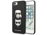 Capa Karl Lagerfeld Saffiano Karl&Choupette Head para iPhone 7 Plus / iPhone 8 Plus - preta Capa Karl Lagerfeld Saffiano Karl&Choupette Head para iPhone 7 Plus / iPhone 8 Plus - preta