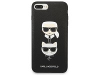 Capa Karl Lagerfeld Saffiano Karl&Choupette Head para iPhone 7 Plus / iPhone 8 Plus - preta Capa Karl Lagerfeld Saffiano Karl&Choupette Head para iPhone 7 Plus / iPhone 8 Plus - preta