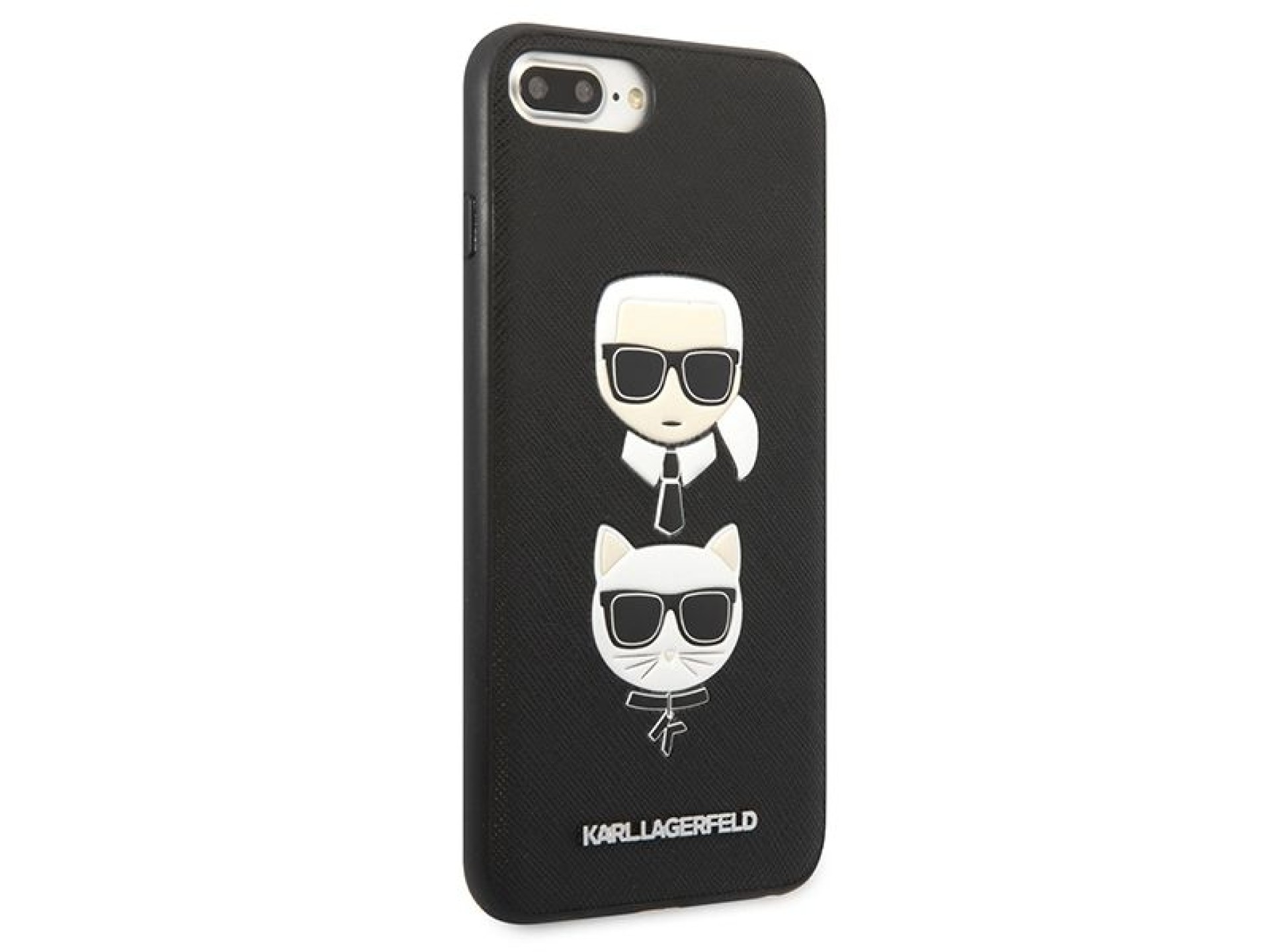 Capa Karl Lagerfeld Saffiano Karl&Choupette Head para iPhone 7 Plus / iPhone 8 Plus - preta
