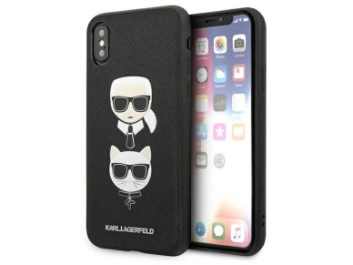 Karl Lagerfeld Saffiano Karl&Choupette Head case for iPhone X/XS - black Karl Lagerfeld Saffiano Karl&Choupette Head case for iPhone X/XS - black