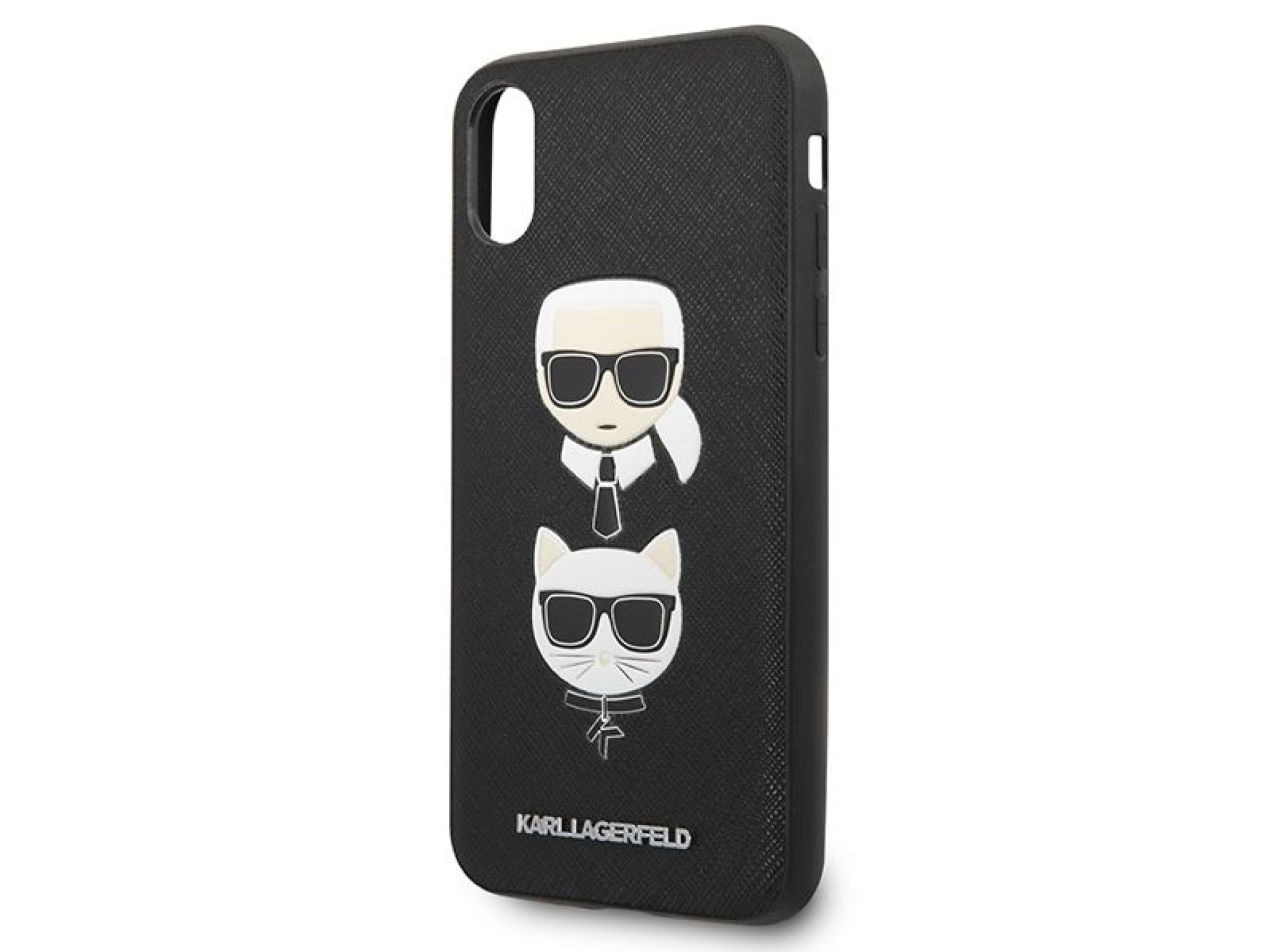 Funda Karl Lagerfeld Saffiano Karl&Choupette Head para iPhone X/XS - negra