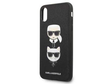 Karl Lagerfeld Saffiano Karl&Choupette Head case for iPhone X/XS - black Karl Lagerfeld Saffiano Karl&Choupette Head case for iPhone X/XS - black
