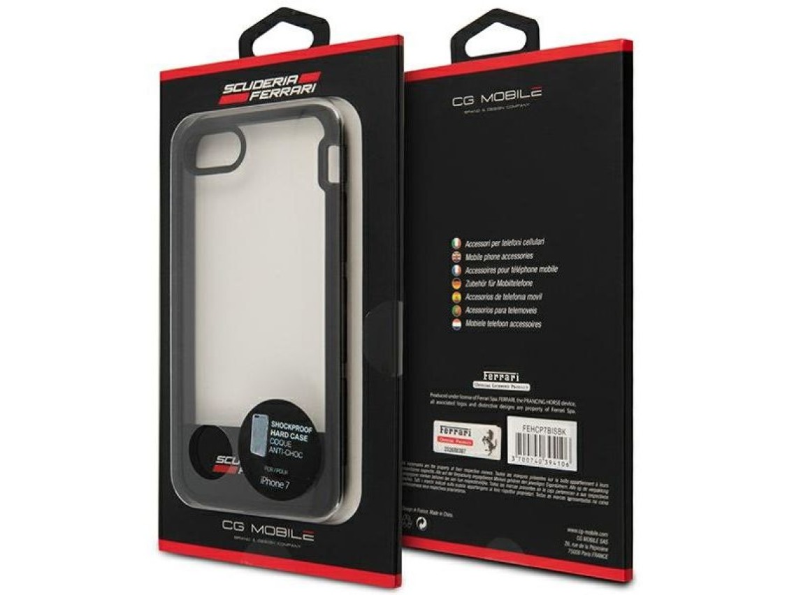 Capa Ferrari Racing Shield para iPhone 7 / 8 / SE 2020 / SE 2022 - Semitransparente