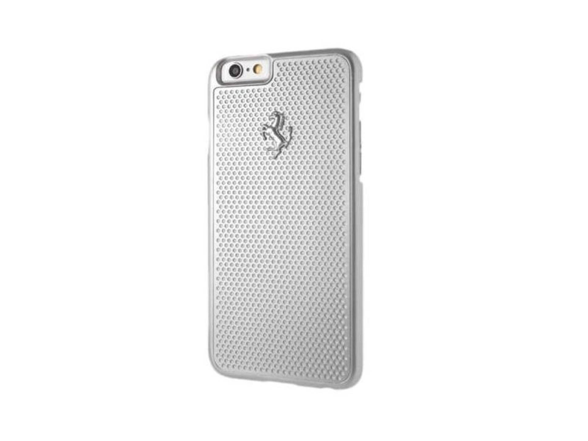Capa Ferrari em alumínio perfurado para iPhone 6/6S - prata