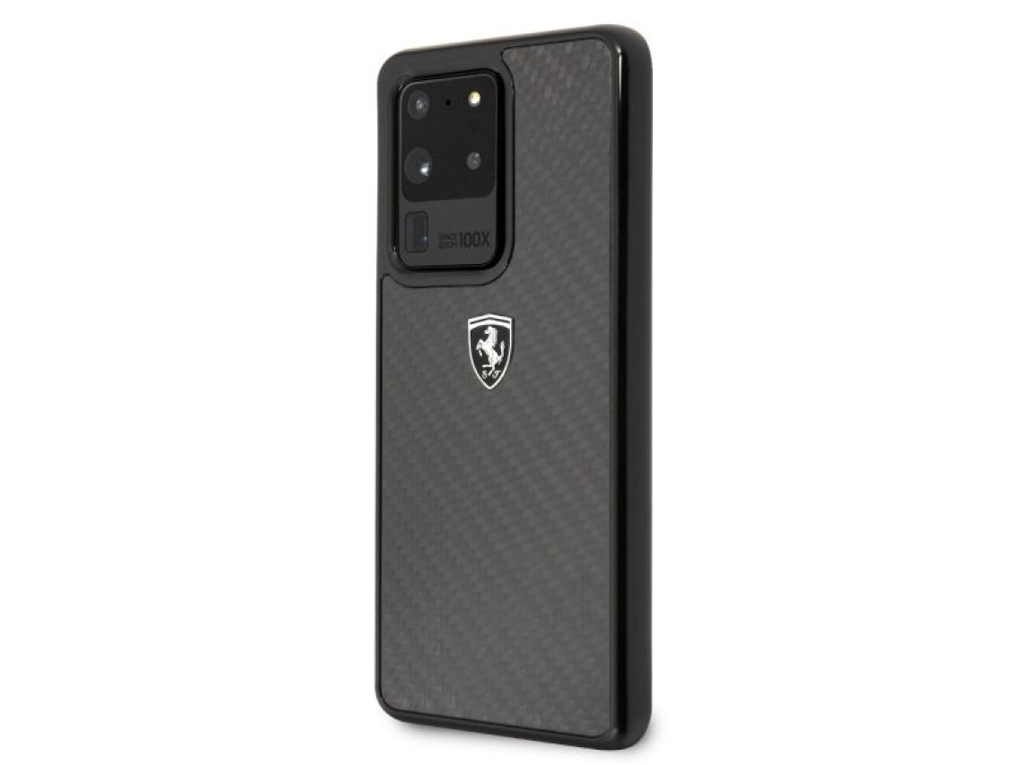 Funda Ferrari Carbon Heritage para Samsung Galaxy S20 Ultra - Negra
