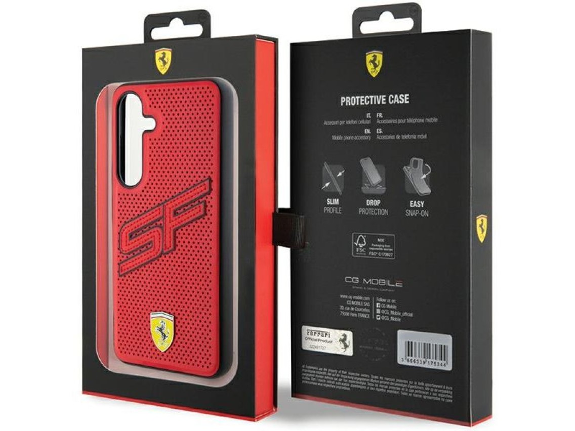 Ferrari Big SF Perforated case for Samsung Galaxy S24 - red