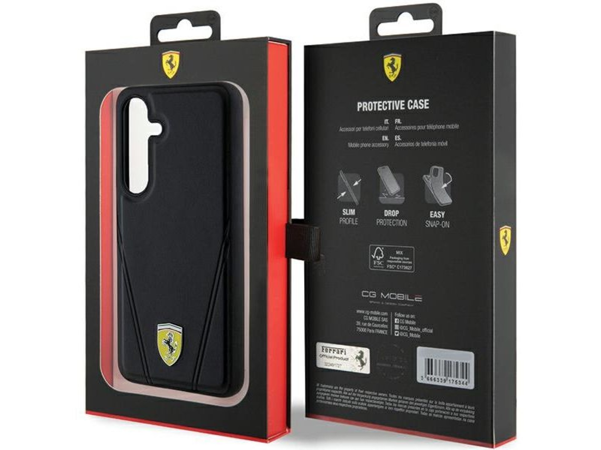 Ferrari Hot Stamp V Lines MagSafe case for Samsung Galaxy S24 - black