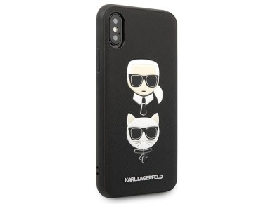 Karl Lagerfeld Saffiano Karl&Choupette Head case for iPhone X/XS - black Karl Lagerfeld Saffiano Karl&Choupette Head case for iPhone X/XS - black