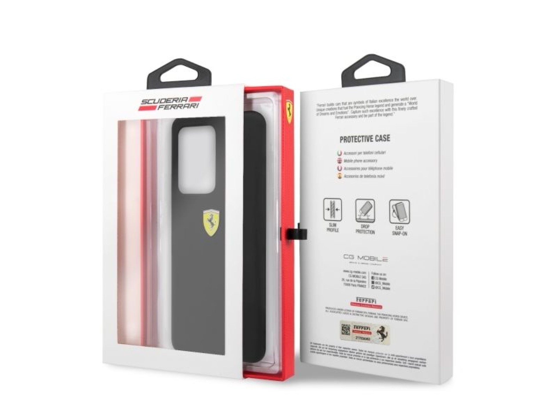 Capa rígida Ferrari FESSIHCS69BK S20 Ultra G988 preta/preta de silicone