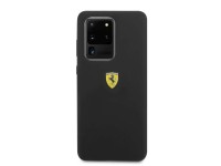 Capa rígida Ferrari FESSIHCS69BK S20 Ultra G988 preta/preta de silicone Capa rígida Ferrari FESSIHCS69BK S20 Ultra G988 preta/preta de silicone