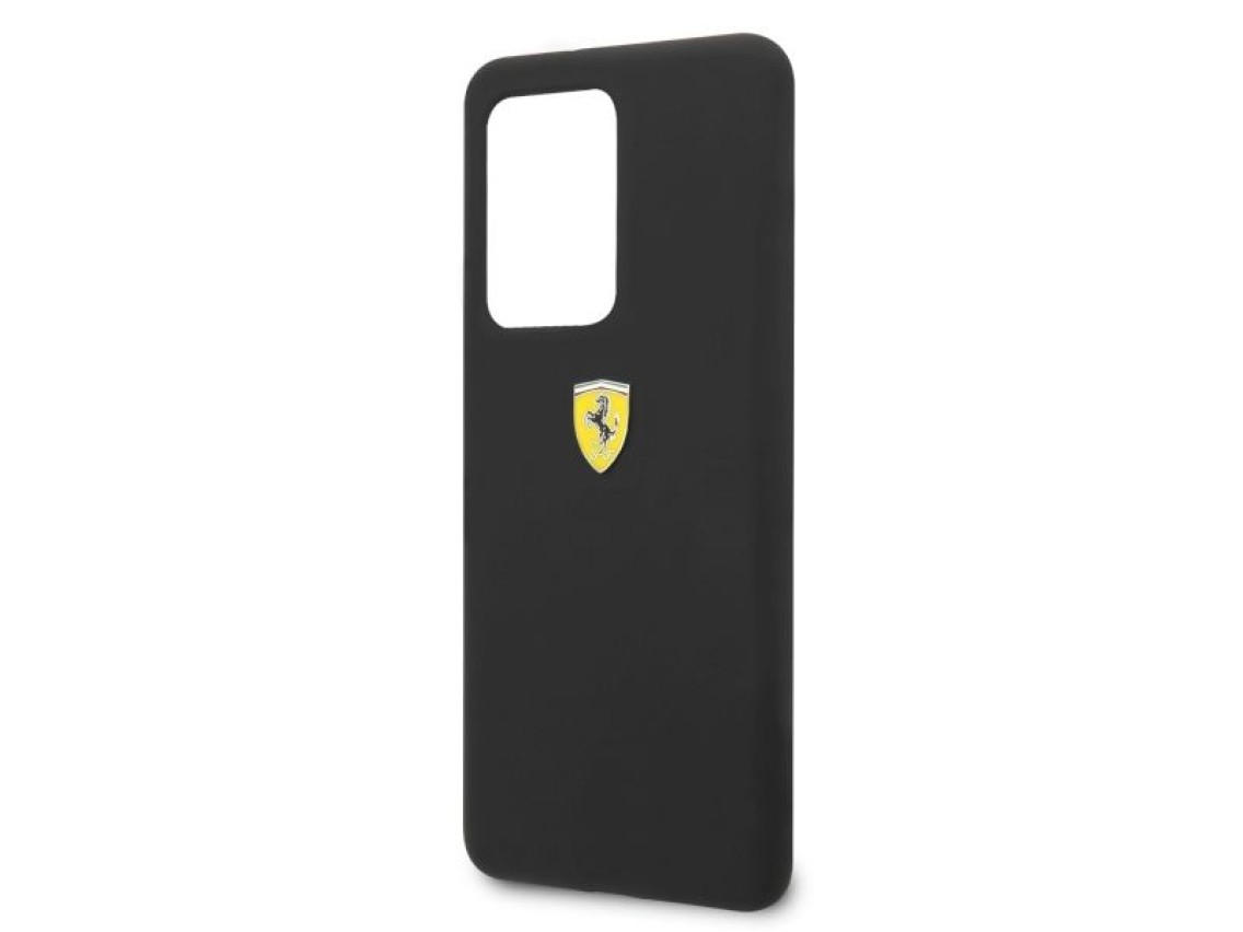 Capa rígida Ferrari FESSIHCS69BK S20 Ultra G988 preta/preta de silicone