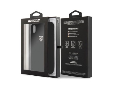 Ferrari Hardcase FEOSIHCI65BK iPhone Xs Max black/black Silicone Off track