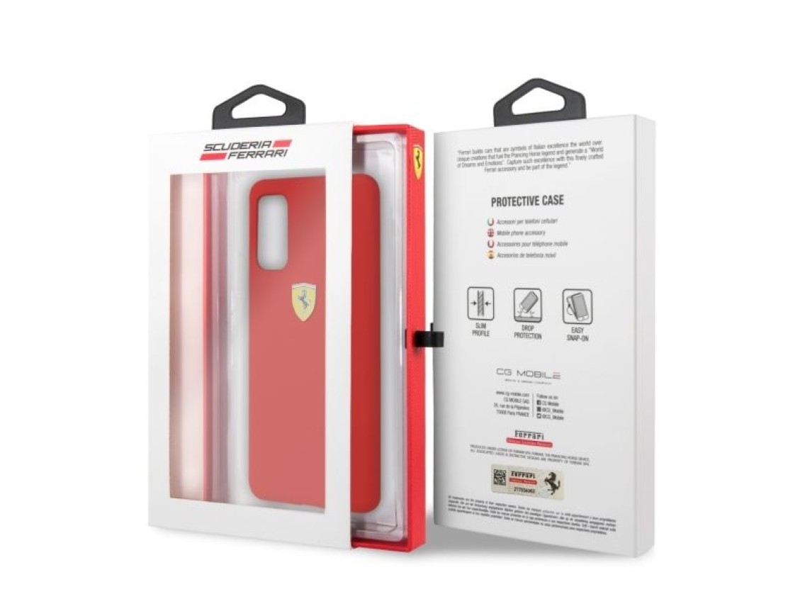 Funda de silicona Ferrari para Samsung Galaxy S20 - Roja