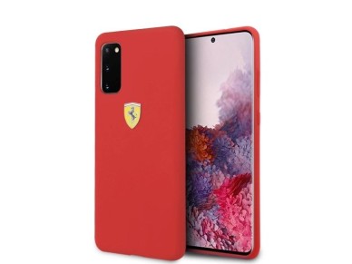 Capa de silicone Ferrari para Samsung Galaxy S20 - Vermelha
