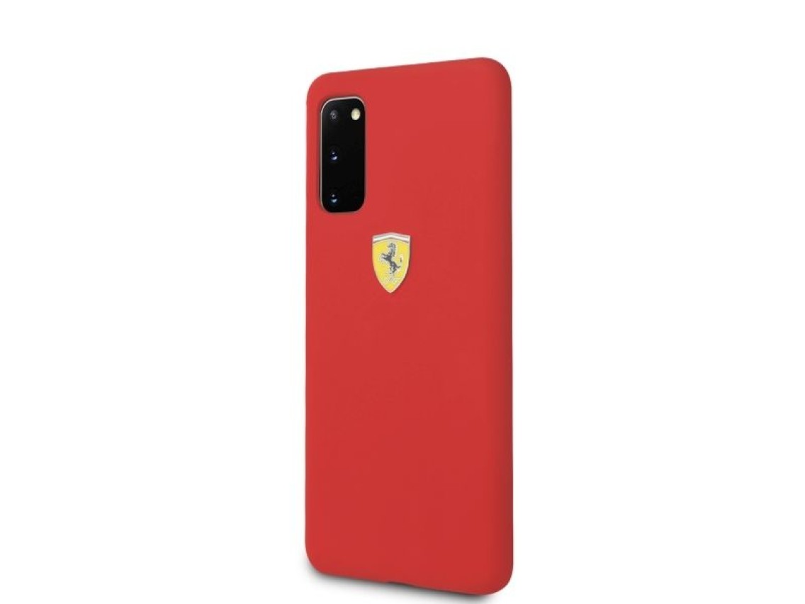 Funda de silicona Ferrari para Samsung Galaxy S20 - Roja