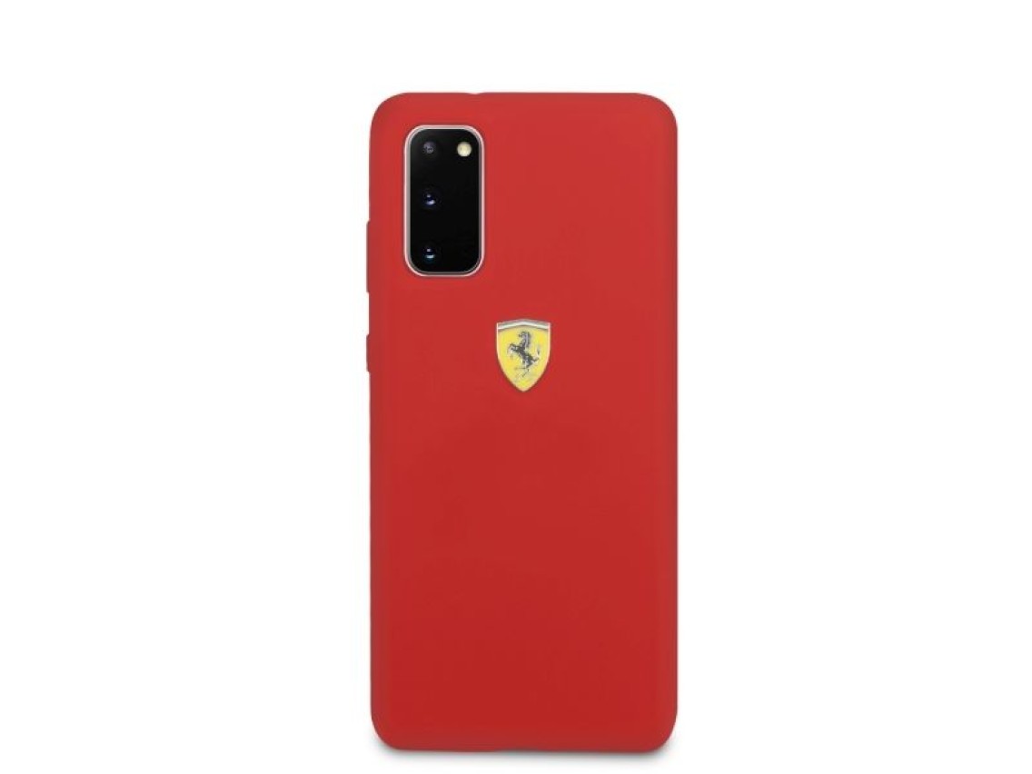 Funda de silicona Ferrari para Samsung Galaxy S20 - Roja