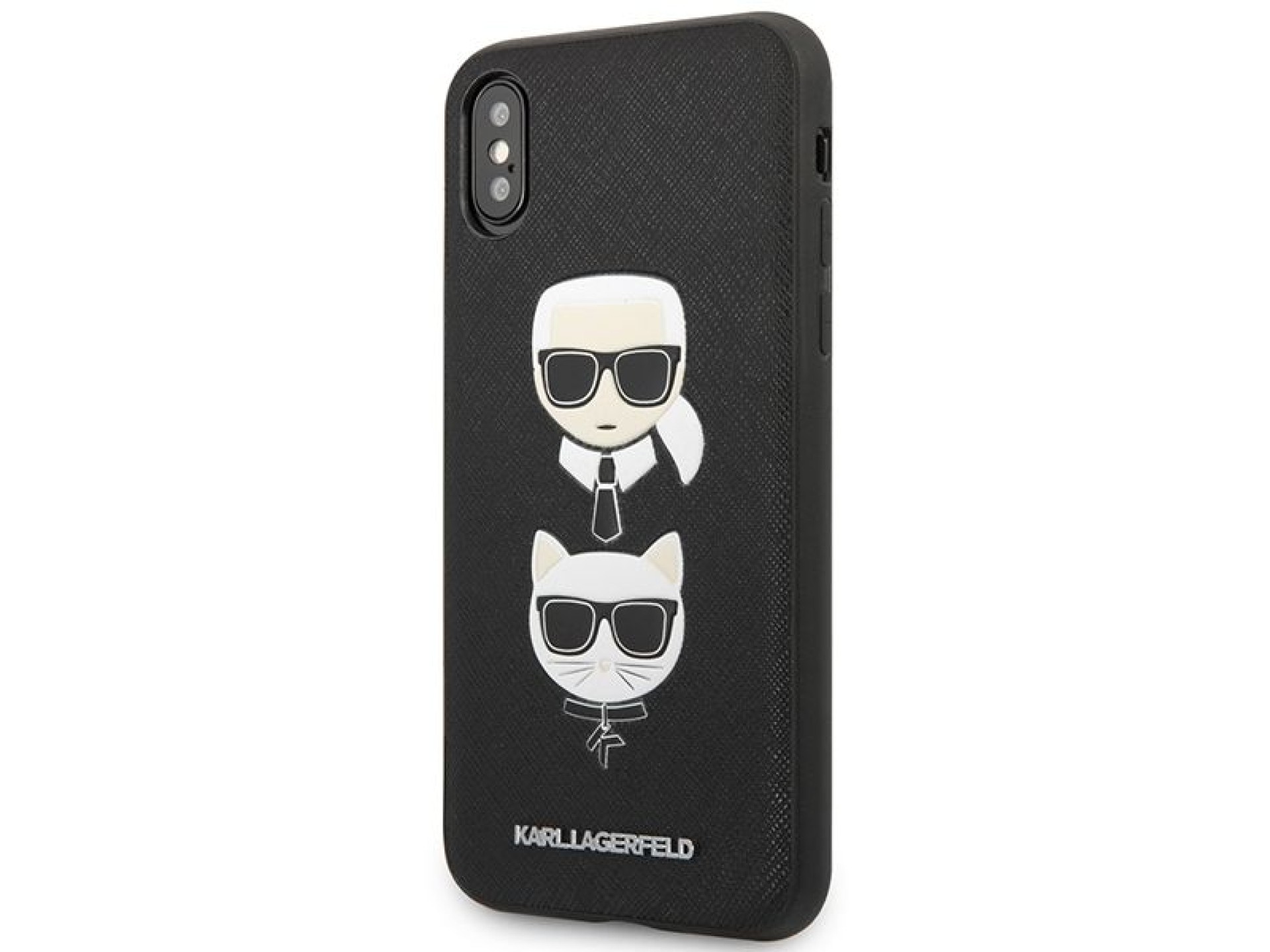 Funda Karl Lagerfeld Saffiano Karl&Choupette Head para iPhone XS Max - negra